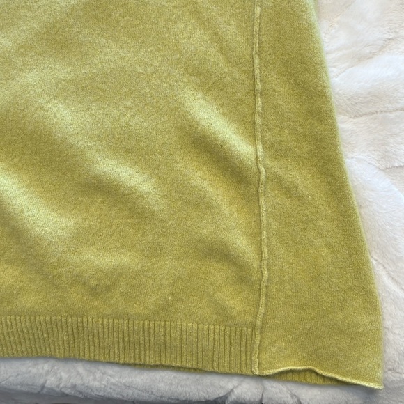 J. Jill Women’s Sweater Cashmere Wool Blend Lime Green Size L Italian Yarn READ - Picture 6 of 7